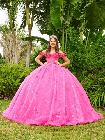 Quinceanera-Kleid mit Blumenmuster und Herzausschnitt von LizLuo Fiesta 56512