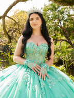 Trägerloses Quinceanera-Kleid mit 3D-Blumenmuster von LizLuo Fiesta 56514