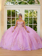 Trägerloses Quinceanera-Kleid mit 3D-Blumenmuster von LizLuo Fiesta 56514