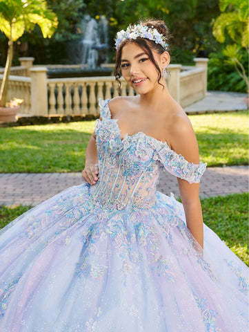 3D-Schmetterlings-Quinceanera-Kleid von LizLuo Fiesta 56515
