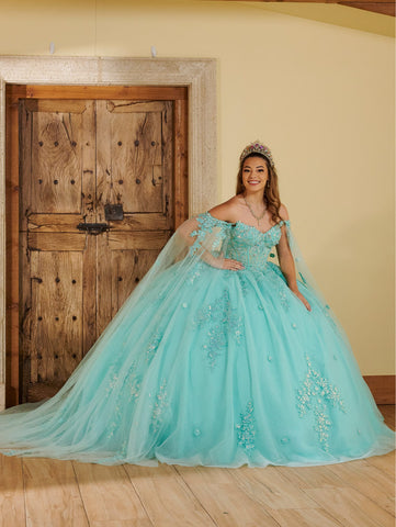 Vestido de quinceanera com mangas compridas da marca LizLuo Fiesta 56516