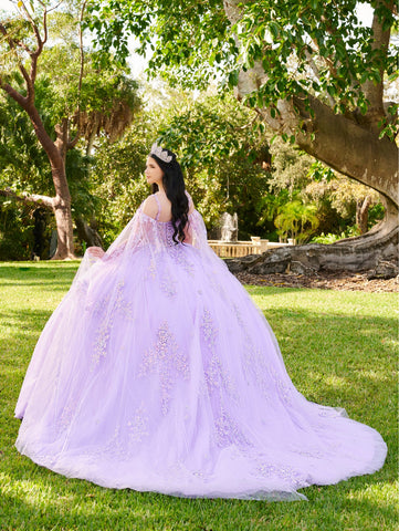 Vestido de quinceanera com mangas compridas da marca LizLuo Fiesta 56516