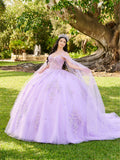 Abito da Quinceañera con Manica a Mantella di LizLuo Fiesta 56516