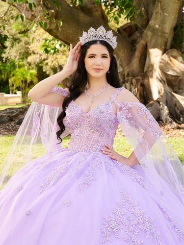 Vestido de quinceanera com mangas compridas da marca LizLuo Fiesta 56516