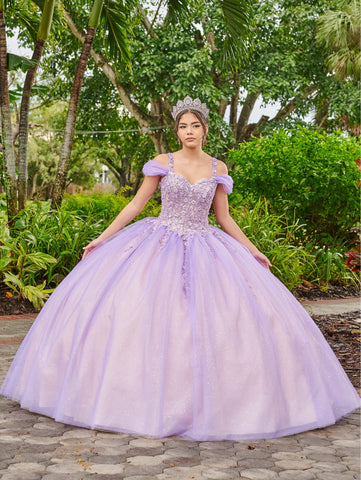 Vestido de quinceanera ombro a ombro da marca LizLuo Fiesta 56517