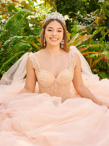 Vestido de quinceanera com mangas compridas da marca LizLuo Fiesta 56518