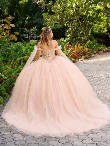 Vestido de quinceanera com mangas compridas da marca LizLuo Fiesta 56518