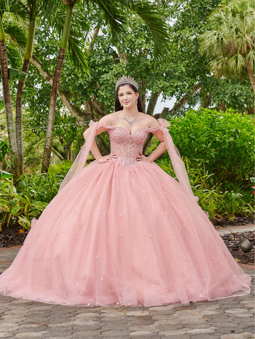 Vestido de quinceanera com mangas compridas da marca LizLuo Fiesta 56518