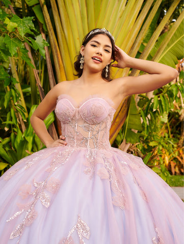 Trägerloses Korsett-Quinceanera-Kleid von LizLuo Fiesta 56521