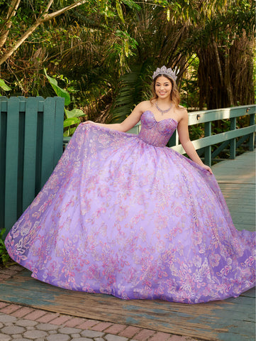 Vestido de quinceanera sem alças com espartilho da marca LizLuo Fiesta 56523