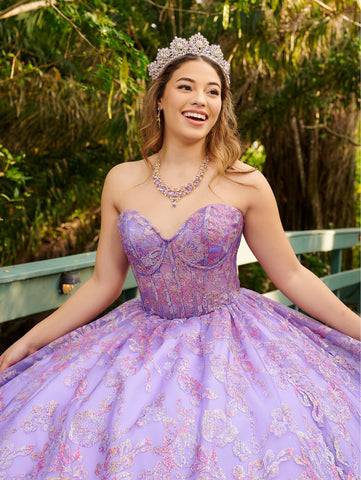 Vestido de quinceanera sem alças com espartilho da marca LizLuo Fiesta 56523