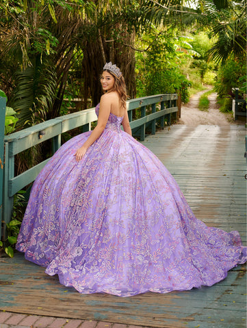 Vestido de quinceanera sem alças com espartilho da marca LizLuo Fiesta 56523