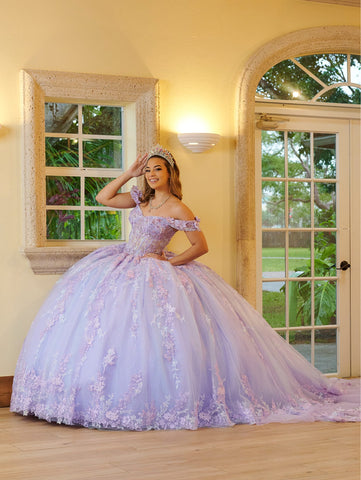 Vestido de quinceanera ombro a ombro da marca LizLuo Fiesta 56524