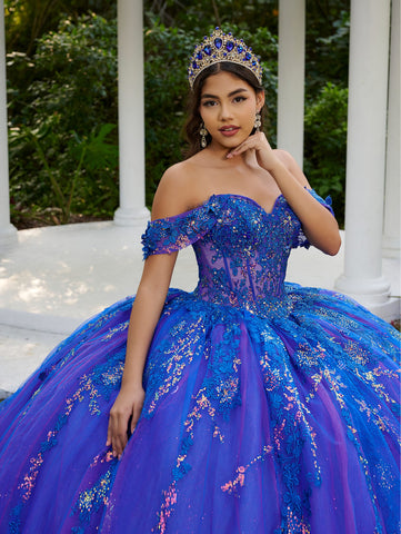 Vestido de quinceanera ombro a ombro da marca LizLuo Fiesta 56524