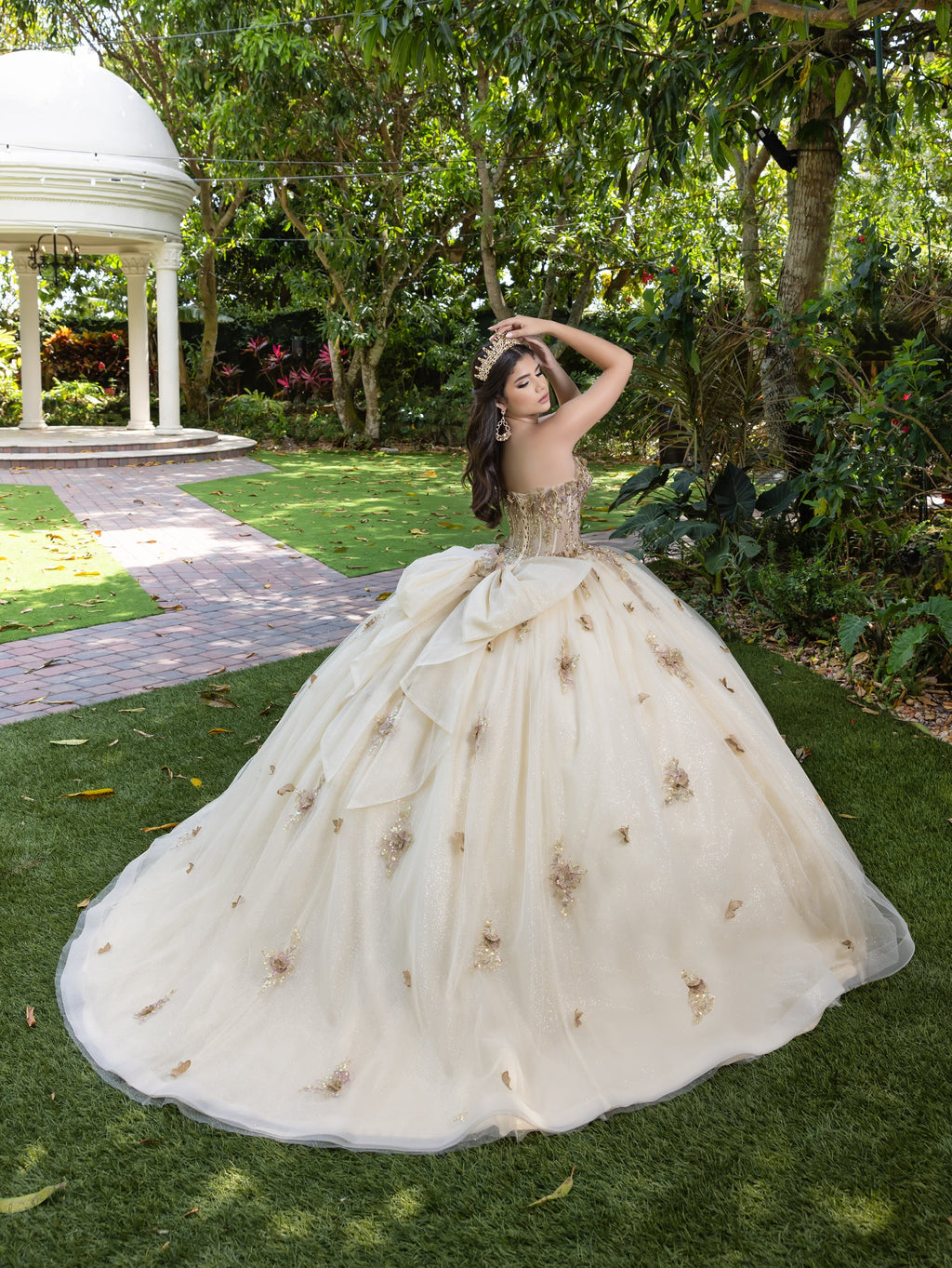 3D Floral Strapless Ball Gown by LizLuo Fiesta 56525