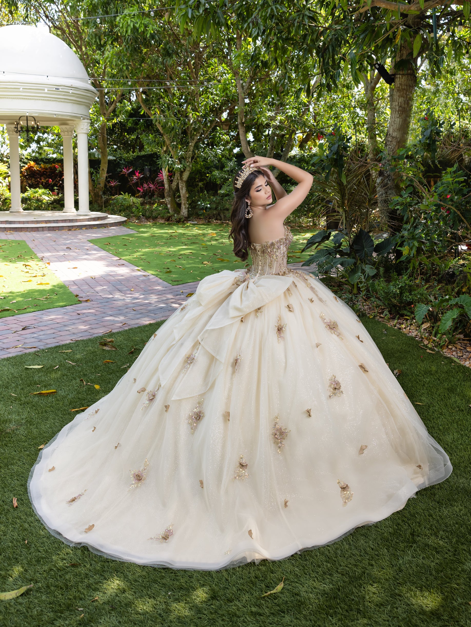 3D Floral Strapless Ball Gown by LizLuo Fiesta 56525