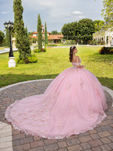 Schulterfreies Ballkleid mit 3D-Blumenmuster von LizLuo Fiesta 56526