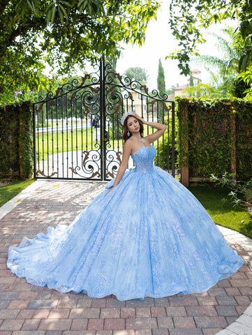 Vestido de baile sem alças com glitter da marca LizLuo Fiesta 56527