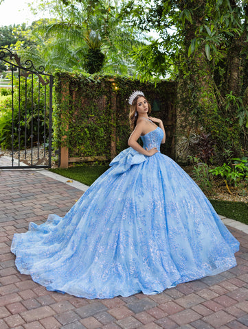 Vestido de baile sem alças com glitter da marca LizLuo Fiesta 56527