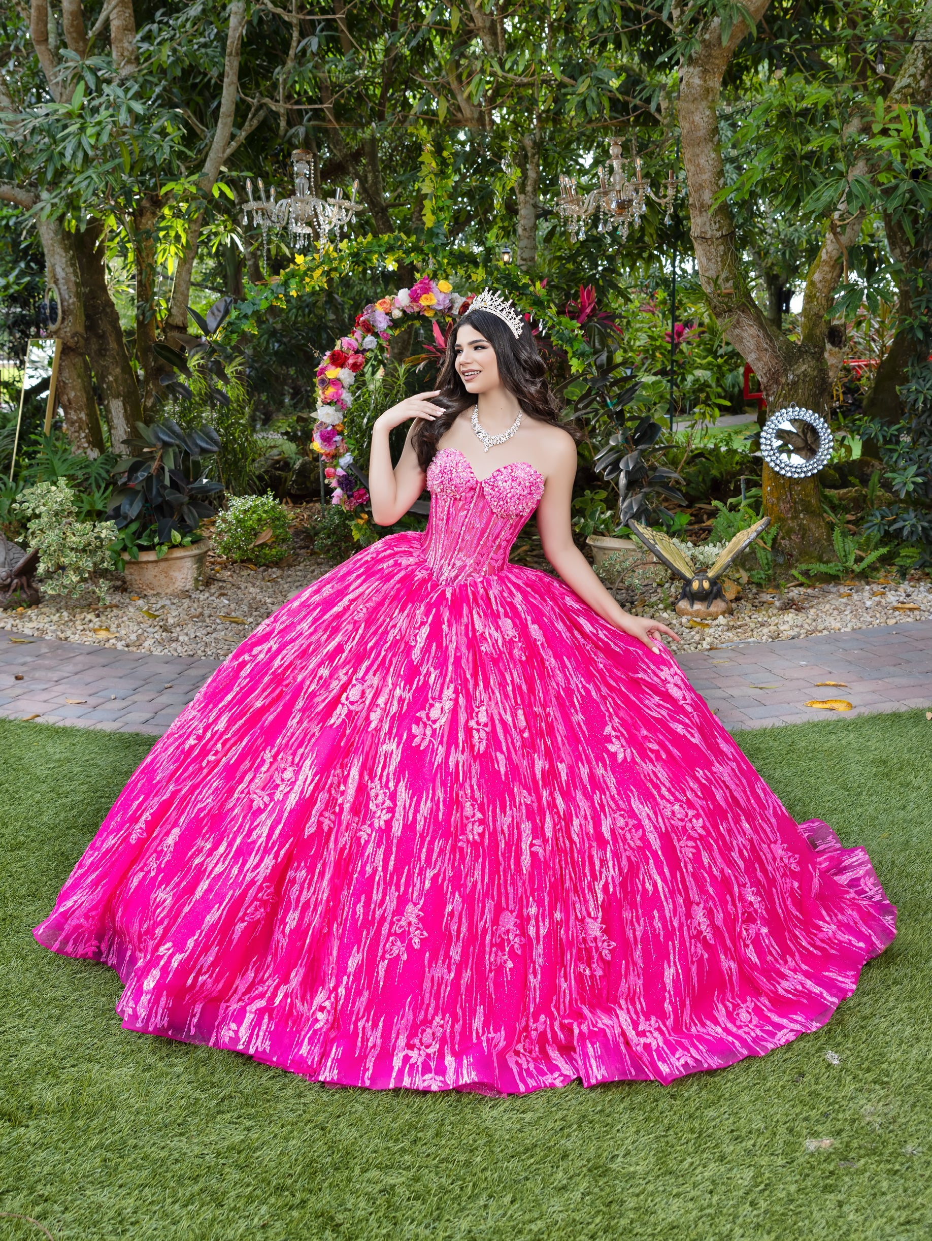 Glitter Strapless Ball Gown by LizLuo Fiesta 56528