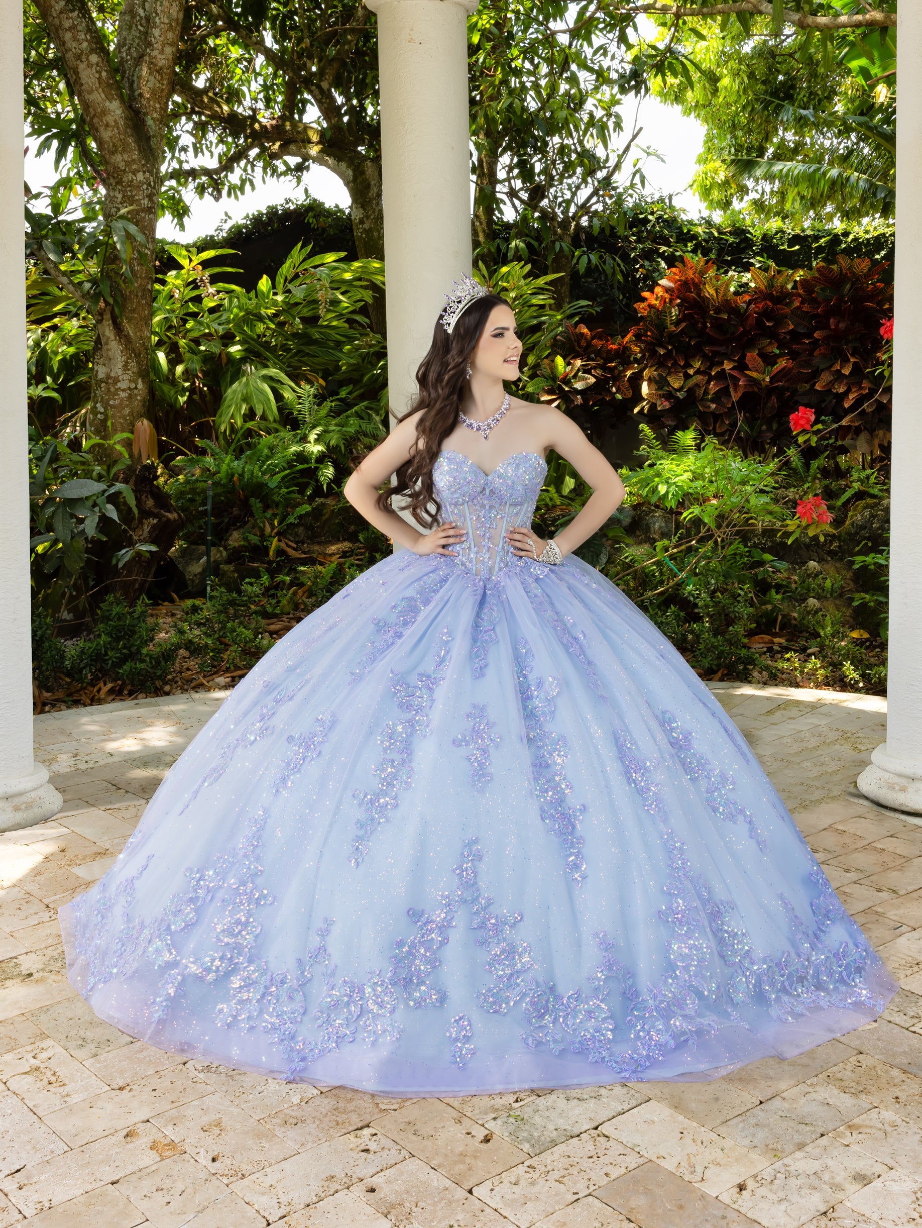 Lace Tulle Strapless Ball Gown by LizLuo Fiesta 56530