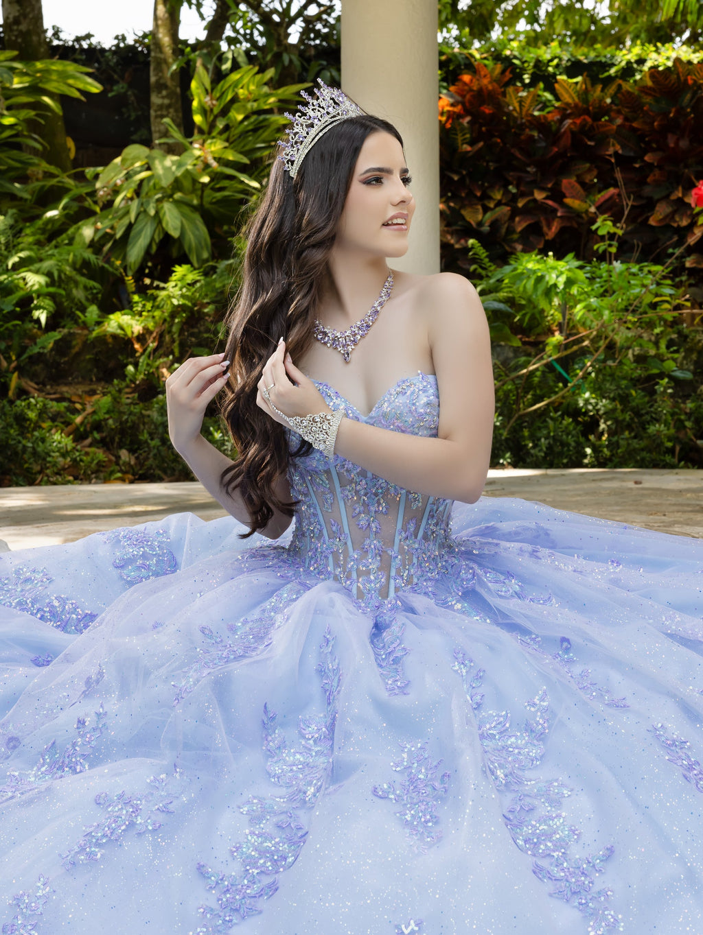 Lace Tulle Strapless Ball Gown by LizLuo Fiesta 56530
