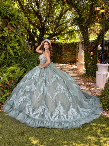 Vestido de baile sem mangas com espartilho da marca LizLuo Fiesta 56531