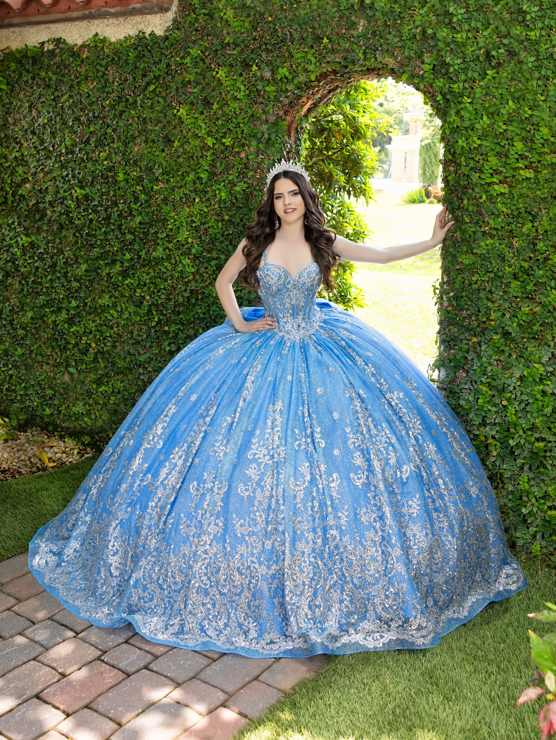Sleeveless Cape Ball Gown by LizLuo Fiesta 56533