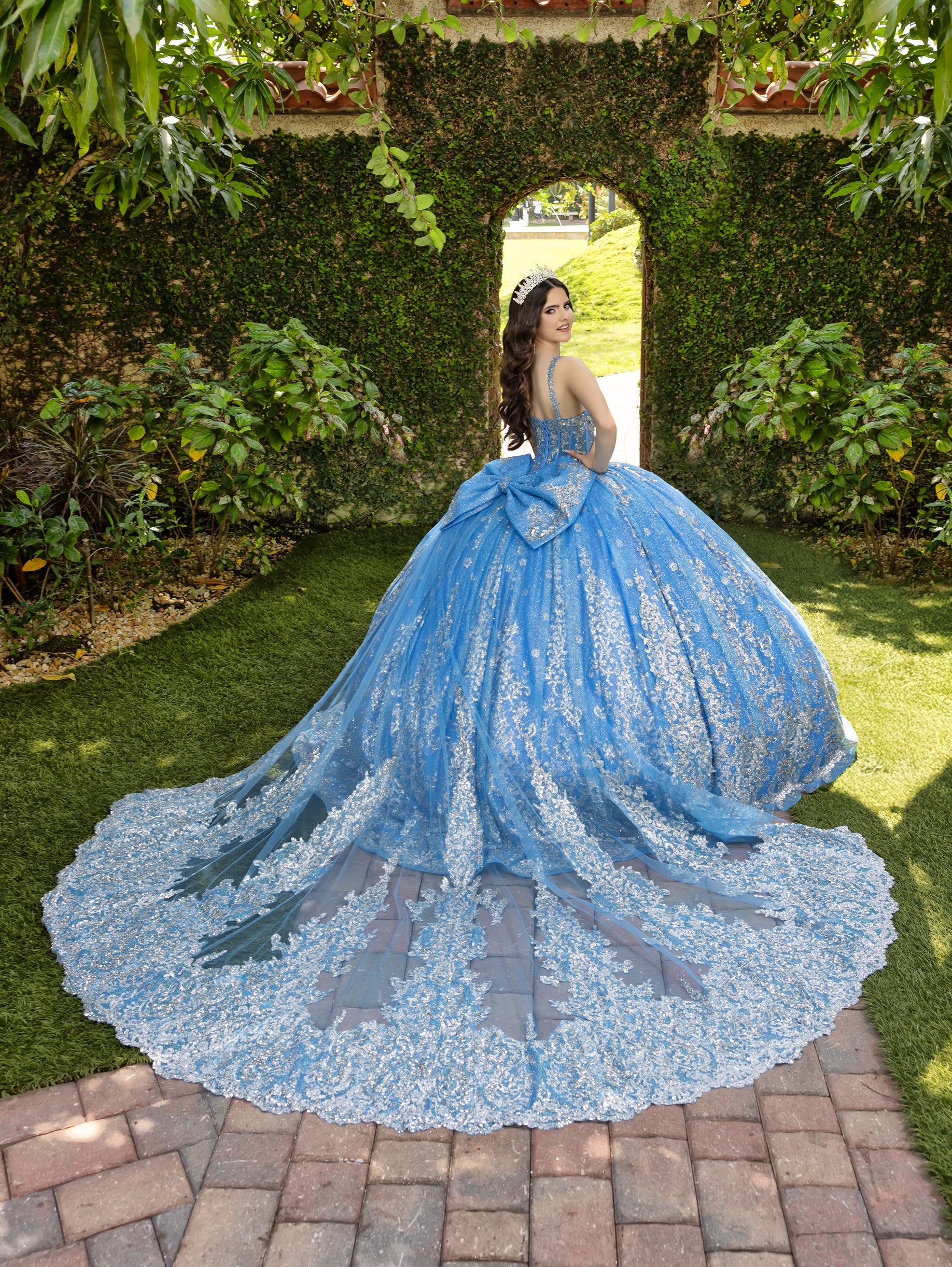 Sleeveless Cape Ball Gown by LizLuo Fiesta 56533