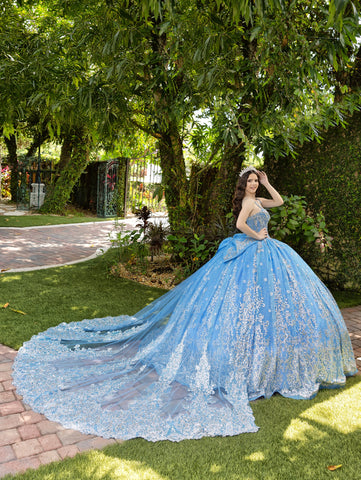 Ärmelloses Cape-Ballkleid von LizLuo Fiesta 56533