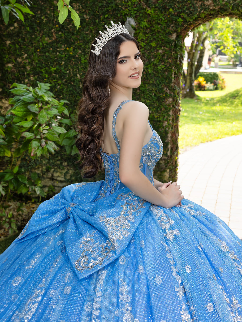 Sleeveless Cape Ball Gown by LizLuo Fiesta 56533