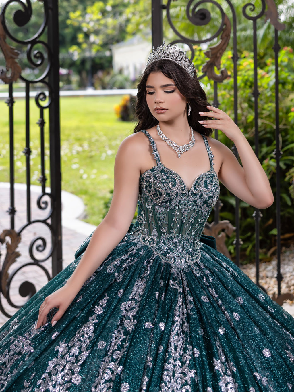 Sleeveless Cape Ball Gown by LizLuo Fiesta 56533