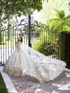 Sleeveless Cape Ball Gown by LizLuo Fiesta 56533