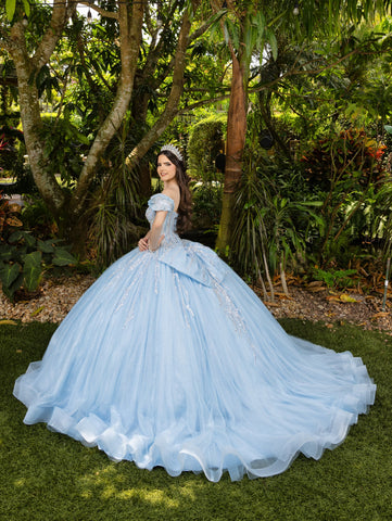 Vestido de baile com contas e ombros à mostra de LizLuo Fiesta 56535