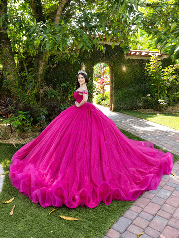 Vestido de baile de tule com decote em coração da LizLuo Fiesta 56537