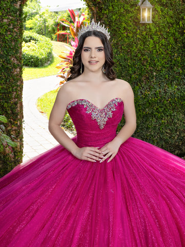 Vestido de baile de tule com decote em coração da LizLuo Fiesta 56537
