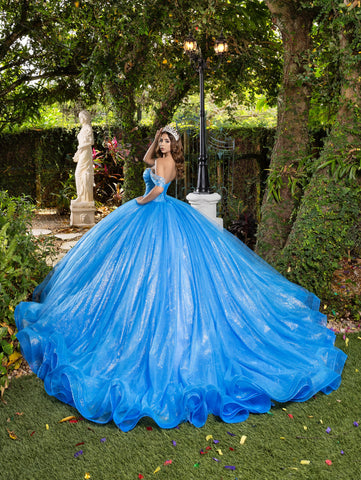 Vestido de baile de tule com decote em coração da LizLuo Fiesta 56537