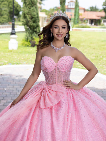 Vestido de baile sem alças com espartilho da marca LizLuo Fiesta 56538