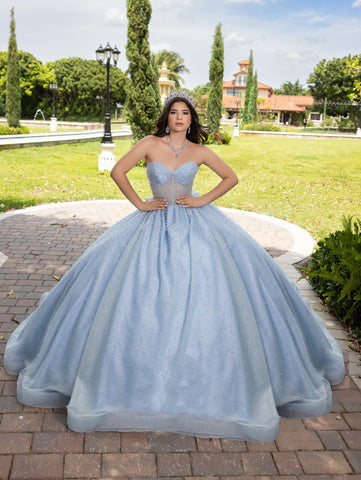 Vestido de baile sem alças com espartilho da marca LizLuo Fiesta 56538