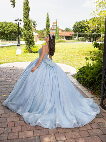 Vestido de baile sem alças com espartilho da marca LizLuo Fiesta 56538