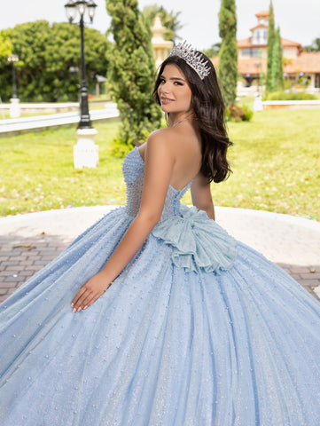 Vestido de baile sem alças com espartilho da marca LizLuo Fiesta 56538