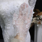 Elegant Printed Crystal Sheer Lace Mermaid Wedding Dress SW539