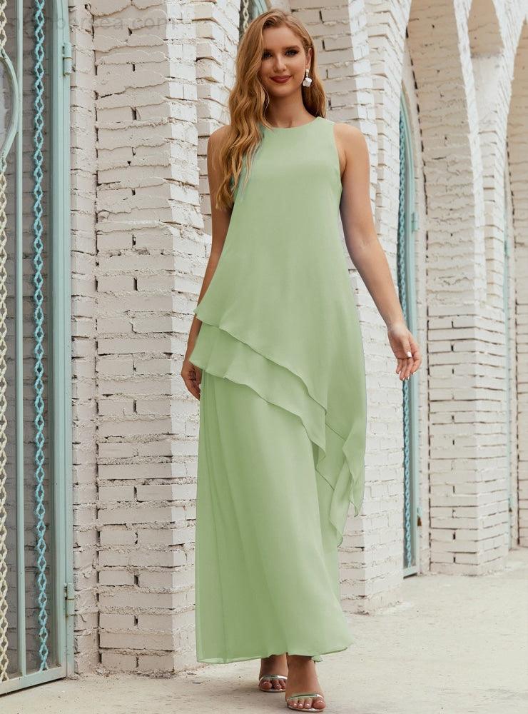 Vestidos longos de chiffon plus size para mãe da noiva, vestido formal de madrinha de casamento, 28019 