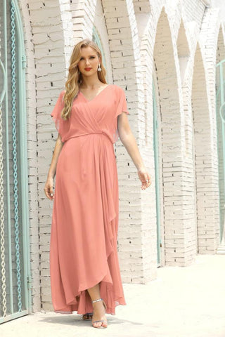 Numbersea  Mother of The Bride Dresses Plus Size V-Neck Floor Length Formal Prom Dress for Wedding Guest 28020