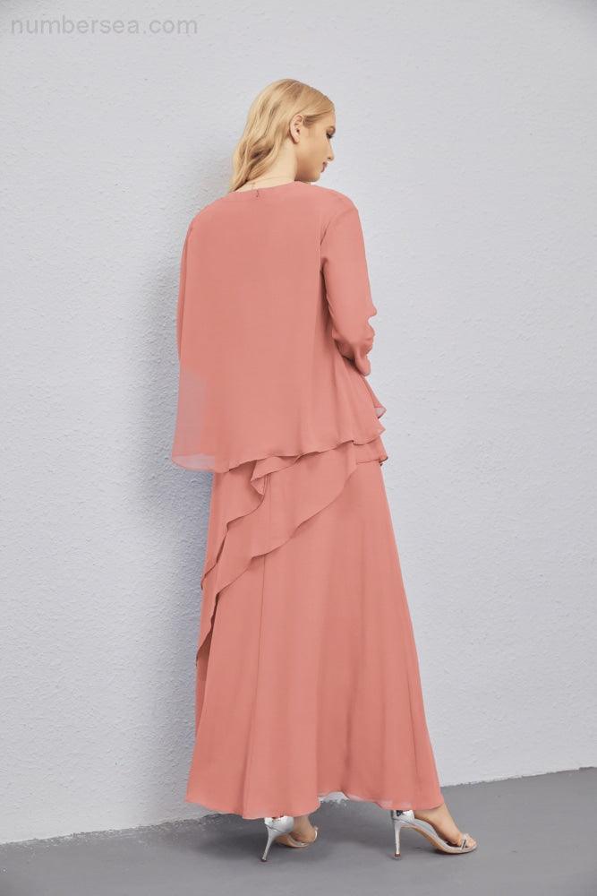 Mother of Bride Dresses with Open Front Lightweight Cardigan Formal Prom Gown  28081