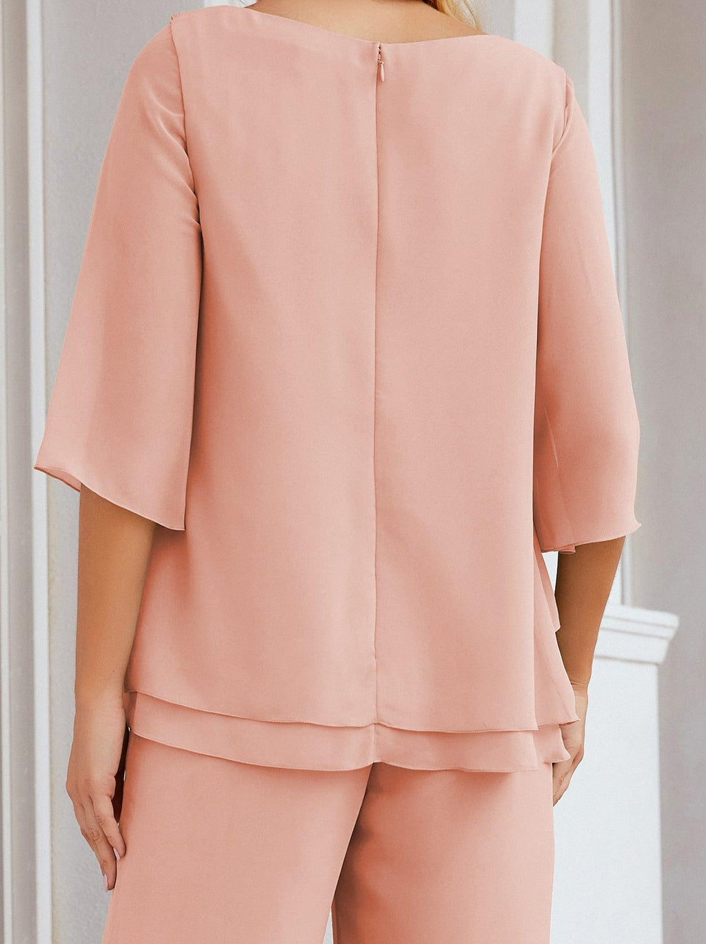 Vestido elegante de 2 peças para mãe da noiva Numbersea, tamanho grande, com folhos, camadas, roupão prateado 28064 