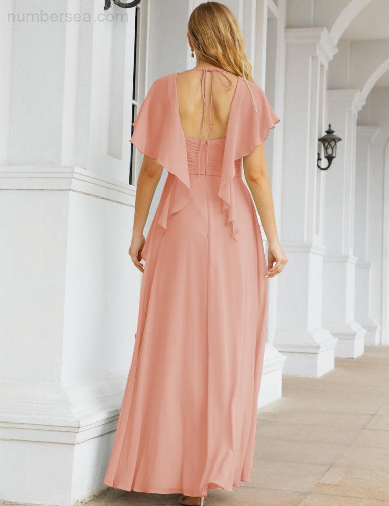 Numbersea Bridesmaid Dresses Backless Formal Prom Gowns for Evening Party Mother of The Bride Dress 28040