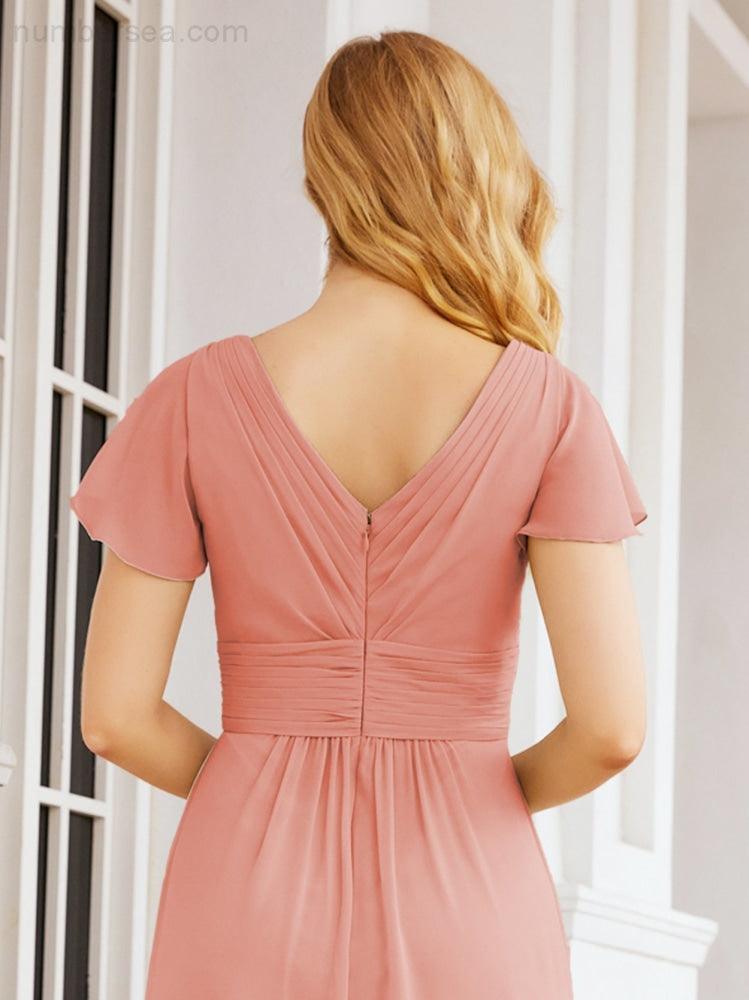 Vestidos de cerimónia de baile Numbersea para mãe da noiva, mangas curtas, vestido de madrinha 28047 