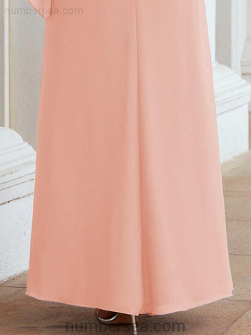 Numbersea Formal Party Gown Dress Long Mother of The Bride Dresses with Ruffle Cape 28026