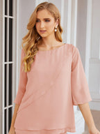 Vestido elegante de 2 peças para mãe da noiva Numbersea, tamanho grande, com folhos, camadas, roupão prateado 28064 